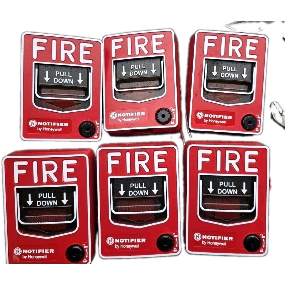 6 Fire-Lite BG-12 Conventional Manual Fire Alarm Pull Station no key